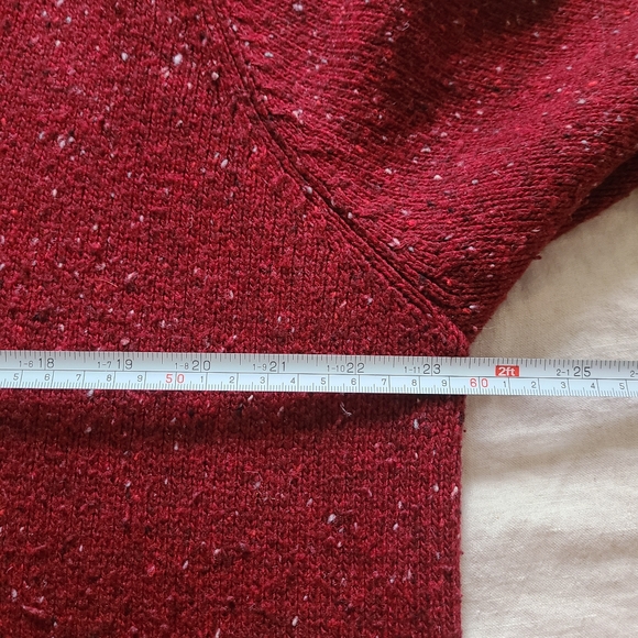 Penningtons Women's Plus Size Red Speckles Cableknit Long Sleeves Sweater - Picture 12 of 15